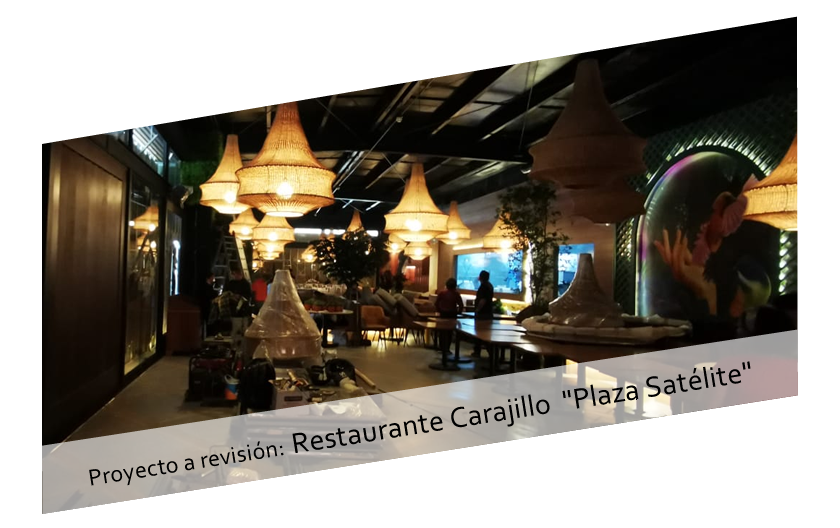 Proyecto a revisión de DRO: Restaurante Carajillo en Plaza Satelite interior, Naucalpan, Estado de Mexico